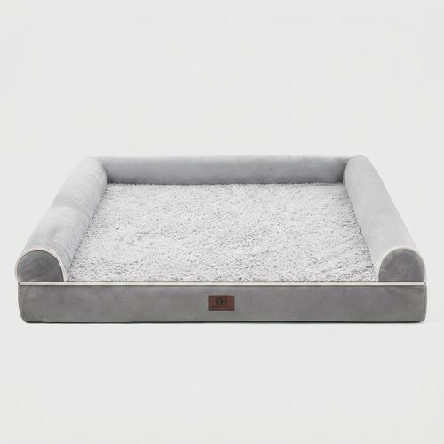 WESTERN HOME Orthopedic U-Shaped Bolster Dog Bed 36in grey